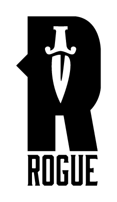Rogue R monogram with dagger